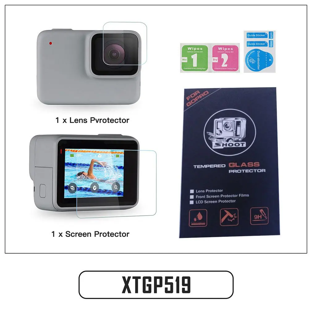 Защитная пленка для экрана из закаленного стекла крышка объектива Gopro Hero 7