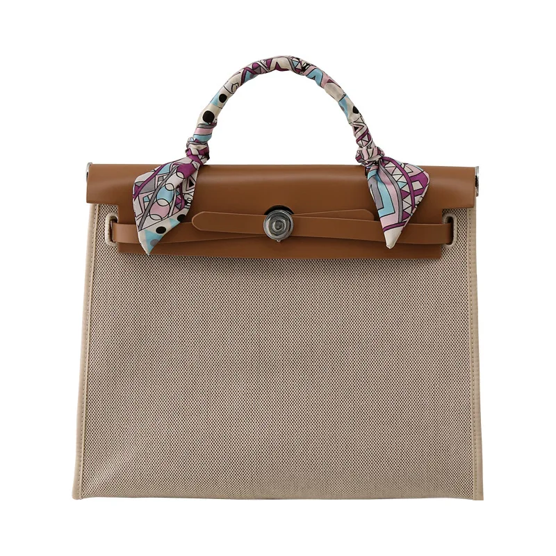 Роскошные дамские сумочки дизайнерская грубая Холщовая Сумка из натуральной