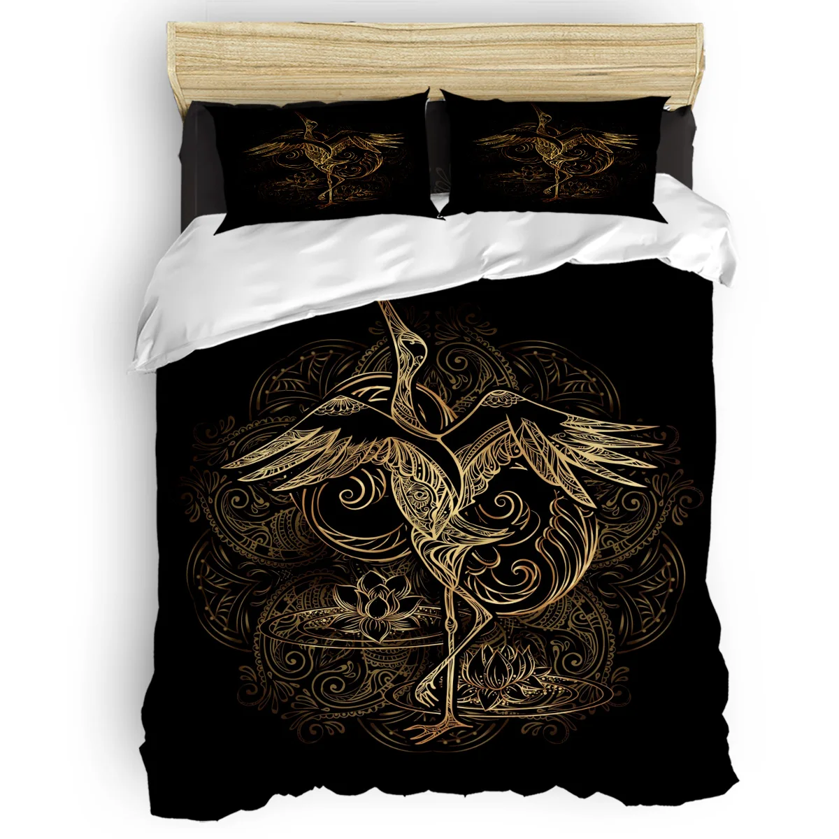

Golden Crane Crane Noble Decoration Duvet Cover Set 2/3/4pcs Bedding Set Bed Sheet Pillowcases Cover Set