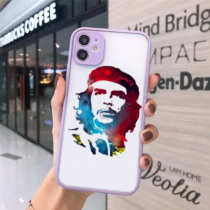 

Che Guevara Phone Cases Matte transparent For Purple iPhone 12 Mini 11 Pro XR XS Max 7 8 Plus X Back Cover