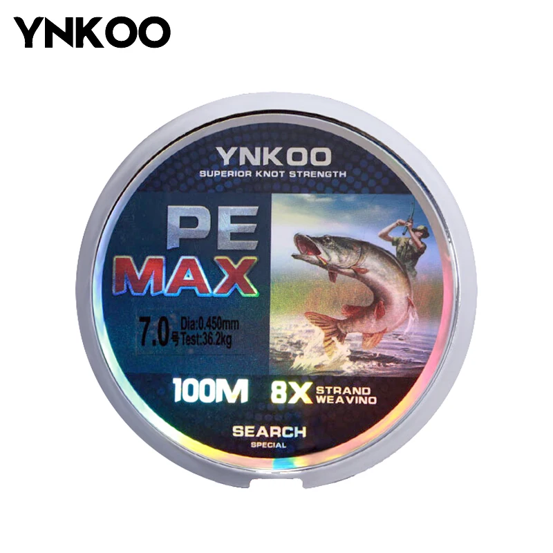 YNKOO 100 м PE плетеная рыболовная леска 8 нитей анти кусающая для морской