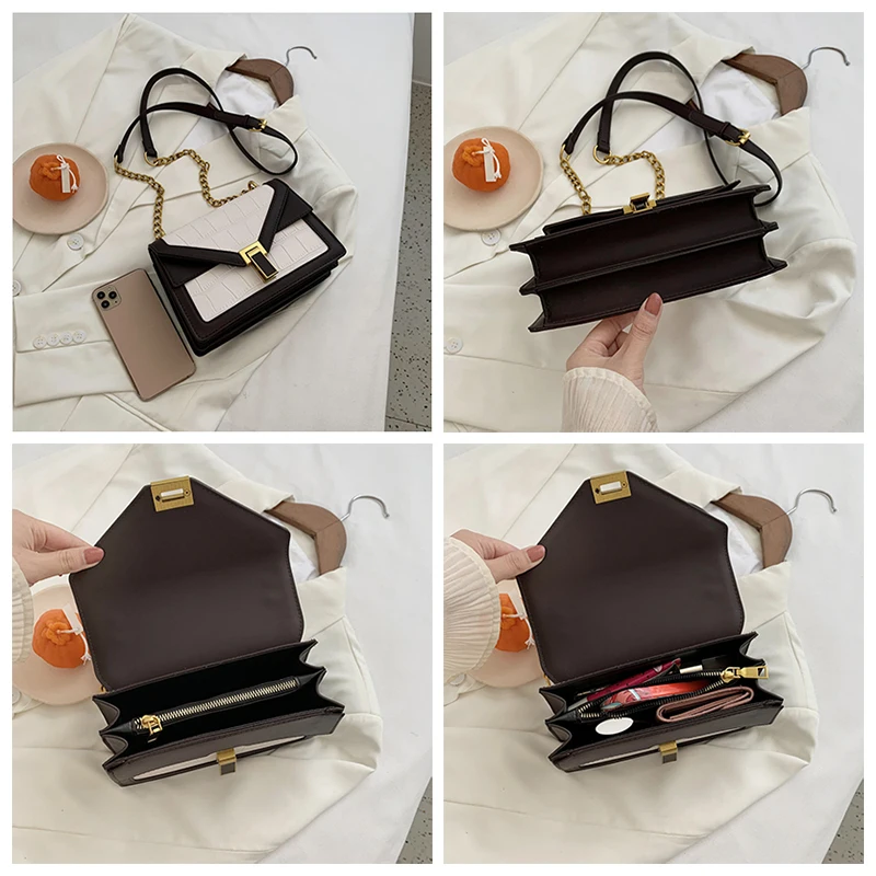 Маленькая квадратная сумка женская модные однотонные сумки-мессенджеры через