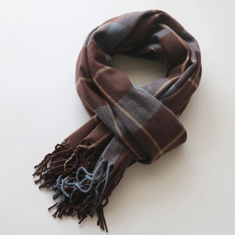 2019 Faux cachemir Plaid Scarf para mujer Lana Pashmina invierno cálido chal Poncho señoras gruesa borla buf |