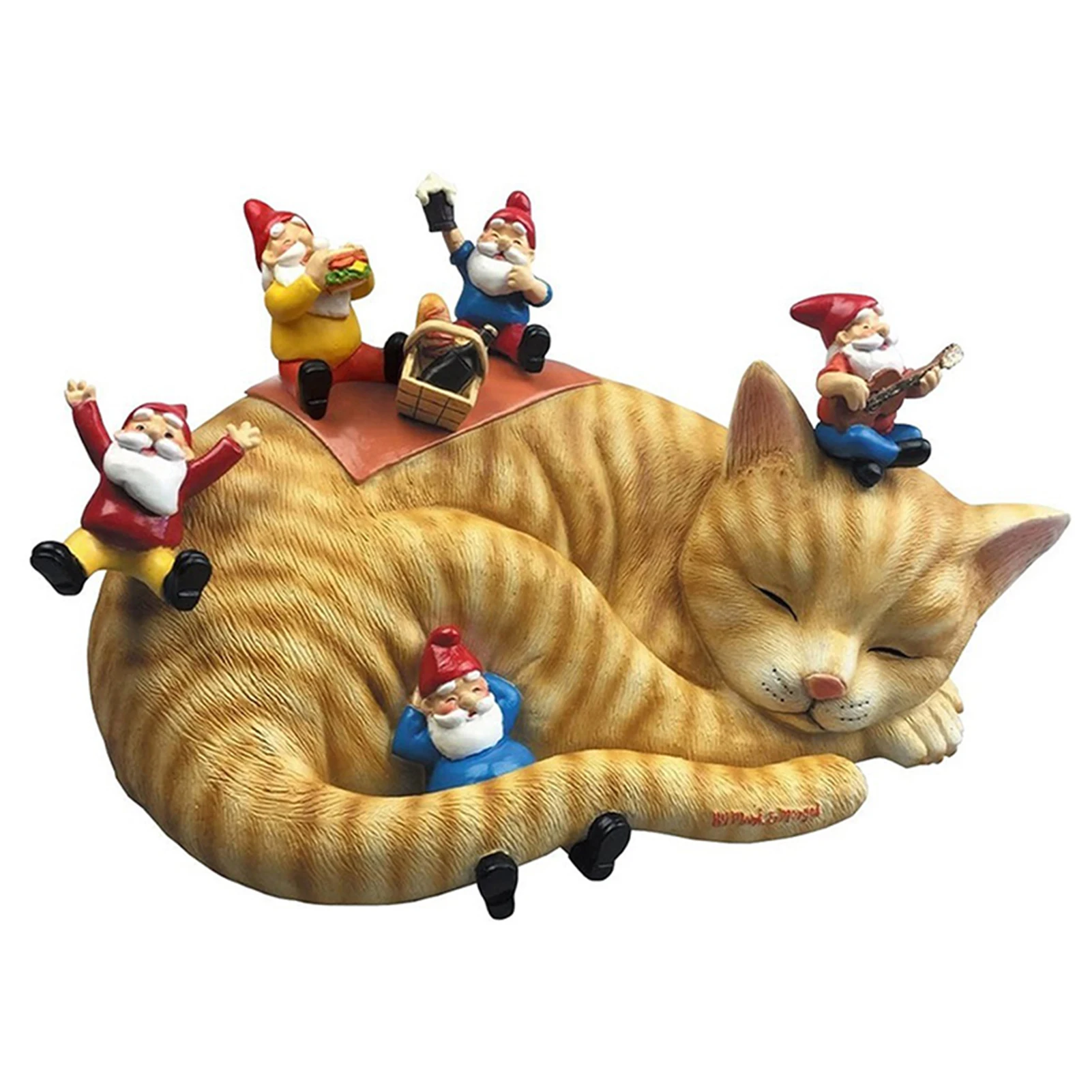 

Gnomes in Trouble Statue Resin Simulation Animal Crafts Ornaments Holiday Gifts Decoration for Home Garden Lawn L23