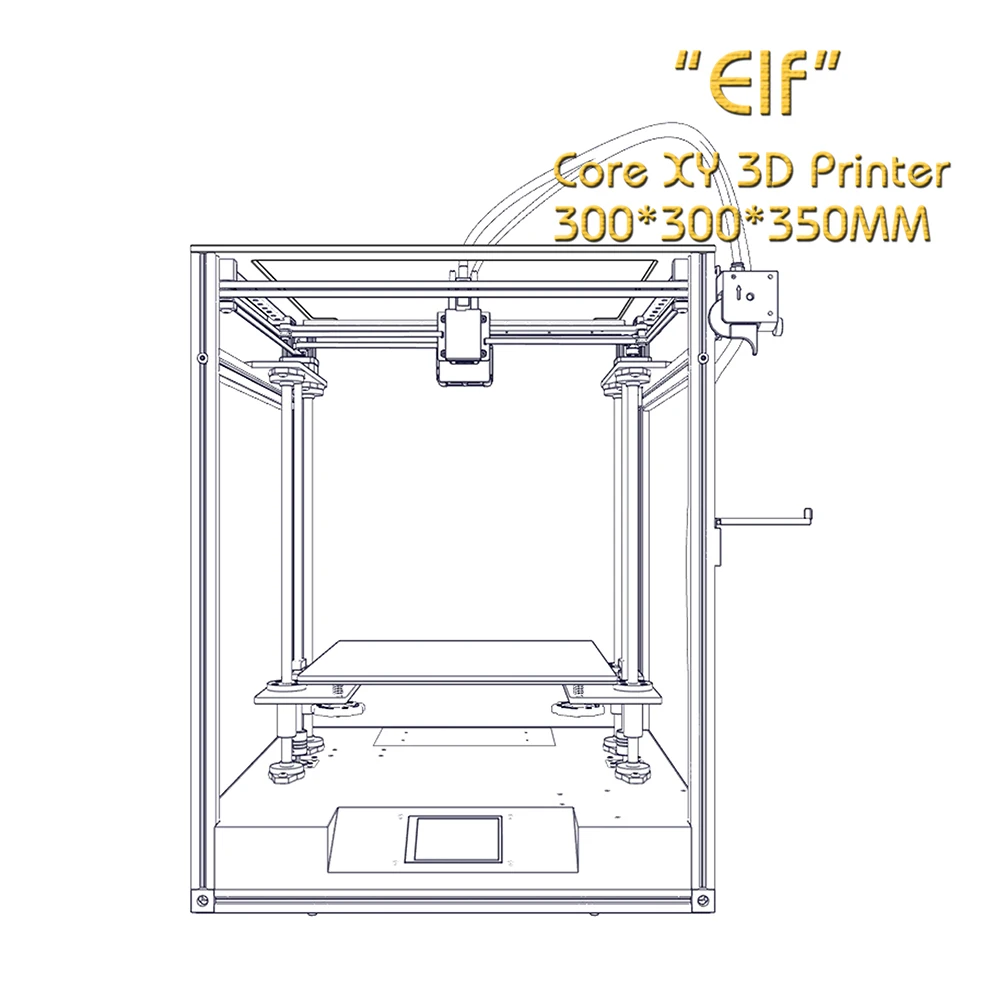 Creative3D CoreXY структура дистанционного эльфа 3D принтер, высокоточный алюминиевый профиль рамки большой площади Комплект двойной оси Z автоматический r