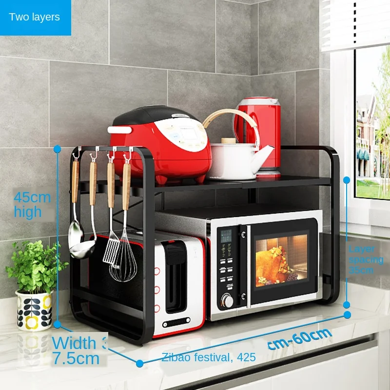 Выдвижная кухонная СВЧ-решетка столешница Бытовая полка для духовки двухслойная