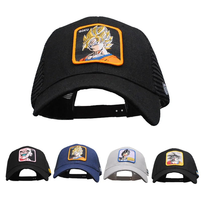 Сетчатая шапка с героями мультфильмов Dragon Ball Z крутая Гоку вегетто Ланч Саян бейсбольные шапки уличная Мужская и женская круглая Кепка унисекс