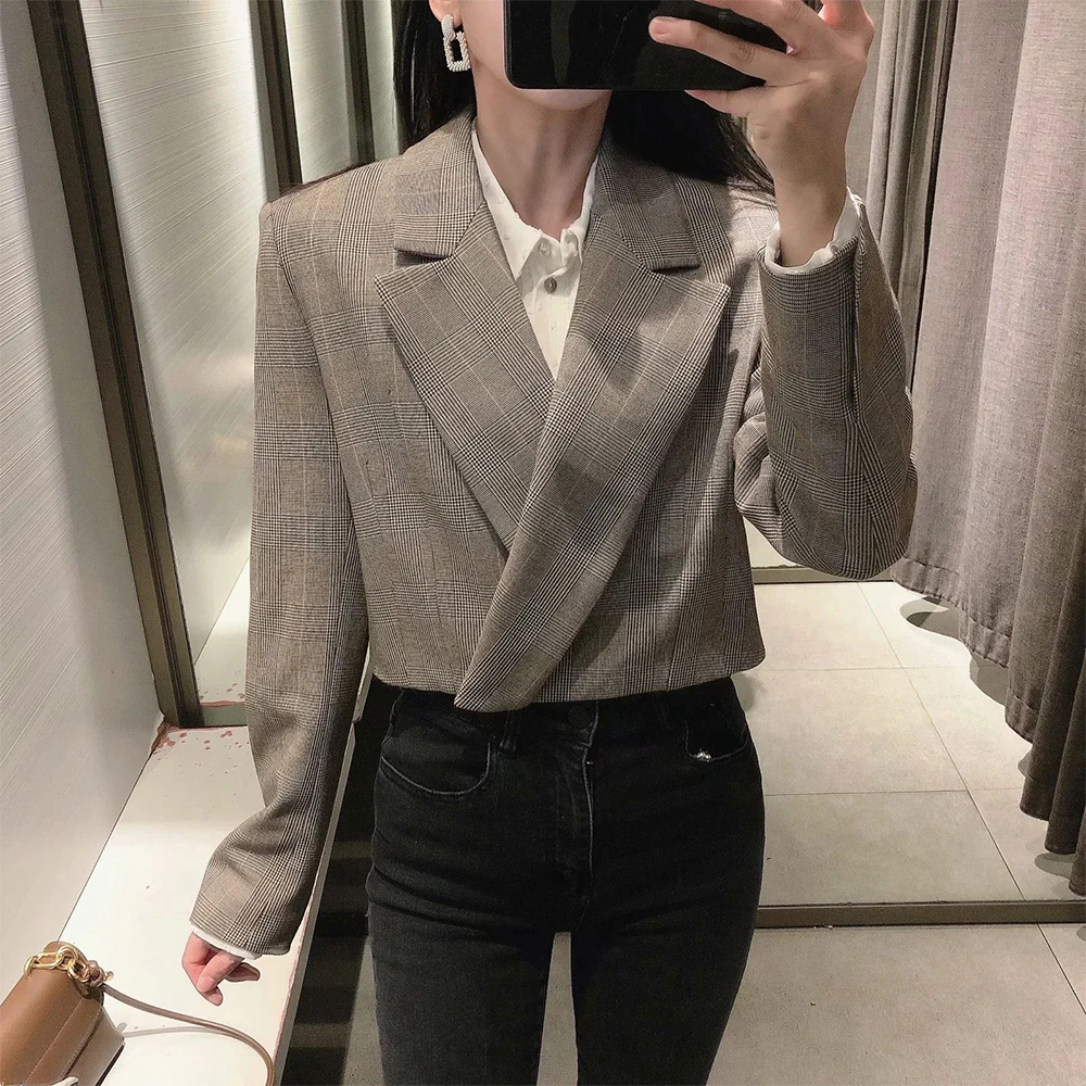 

2021 New Women 2 piece set suit Cropped Blazer and Mini Pleated Skirt Elegant High Fashion Chic Lady Woman blazer Outfits