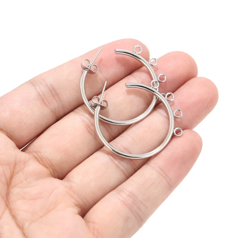 10 шт./лот золотистые/Серебристые серьги гвоздики из нержавеющей стали с 3