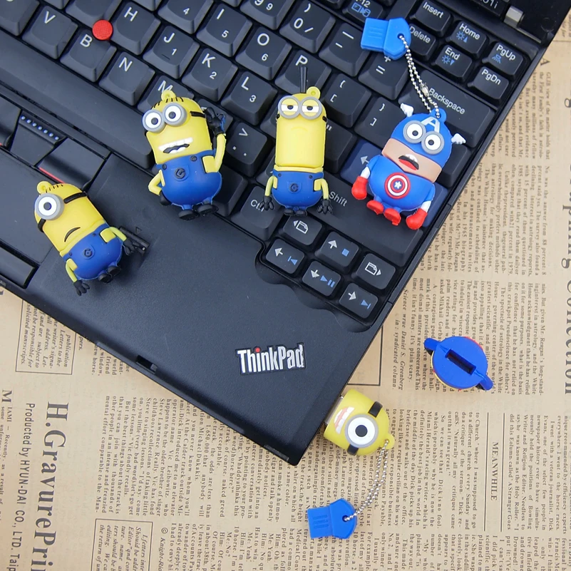 Fivestars купить милые Миньоны карта памяти USB флешка 2 0 флэш накопитель 64 ГБ 32 128 Мб