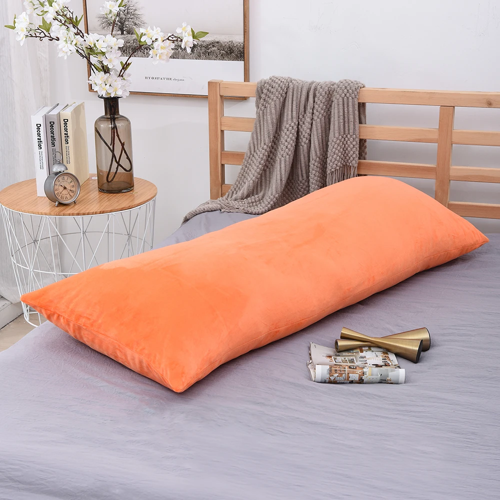 Custom Velvet Fabric Long Pillow Case 80X120cm Soft Velour  Equal Body Cushion Cover For  Sofa Backrest Bedside images - 6