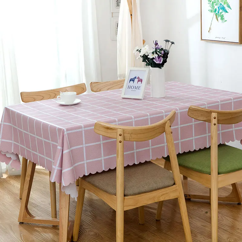 Скатерть из ПВХ в клетку Большая водонепроницаемая и маслостойкая пластиковая