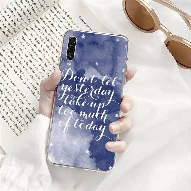 

Positive Good Vibe Quote Phone Case Transparent for Samsung s9 s10 s20 Huawei honor P20 P30 P40 xiaomi note mi 8 9 pro lite plus