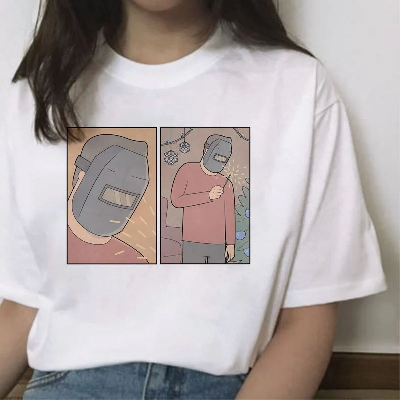 Новый японских комиксов письмо головоломки для печати белая футболка пародия