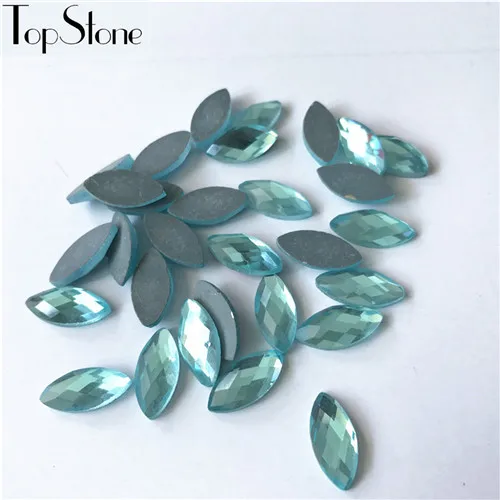 TopStone 5x10 7x15 6x12 8x16 10x20 13x25 мм прозрачный Navette граненые стеклянные камни с плоской