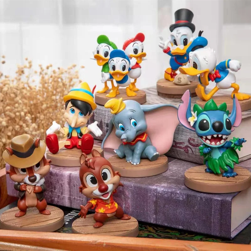 

Disney Genuine Blind Box Donald Duck Dumbo Doll Kiki Titi Stitch Hand-made Beast Kingdom Doll Decoration Collection Toy Gift