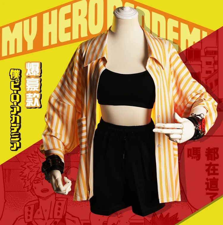 Костюм для косплея Himiko Toga, футболка, шорты, костюм, Boku no Hero Academy, школьная форма Хэллоуин, пижама для вечеринки