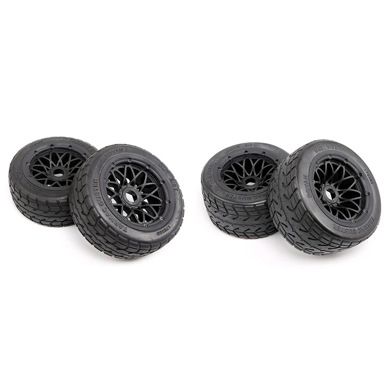 

Road Tire with Wheel Hub Set for 1/5 Hpi Km Baja 5B SS Tyres and Wheel Hub Set