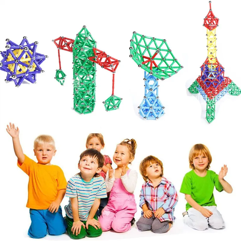 

Magnetic Building Sticks Blocks Toys Magnet Educational Sticks Stacking Toys Set for Kids Adult Non-Toxic Building Toy 3D Puzzle