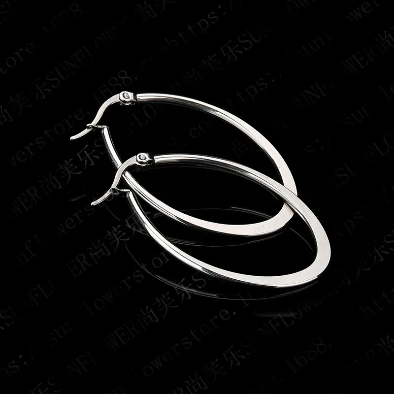 Женские овальные серьги кольца Eleple круглые подвески из титановой стали