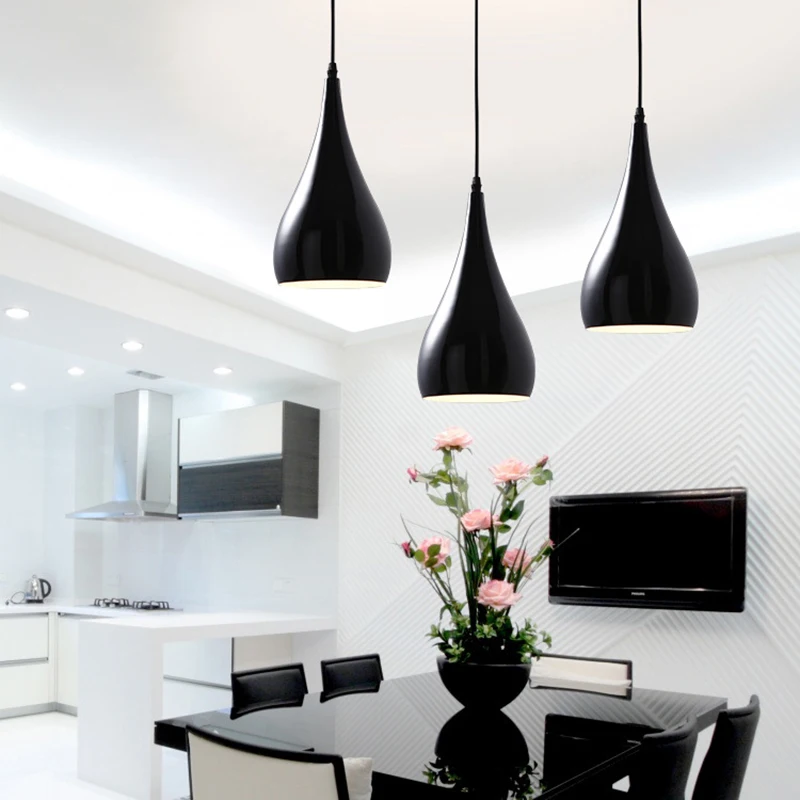 

Modern Simple Macaron Single Head Pendant Light Aluminum Hanging Light Creative Personality Droplet Lamp Bar Restaurant Coffee
