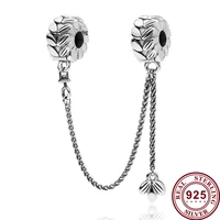 100 925 sterling silver silver wheat ear safety chain fit pandora women bracelet necklace diy jewelry