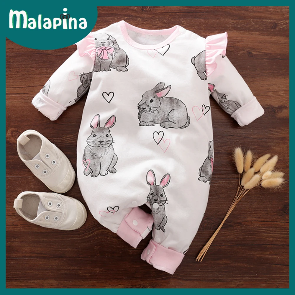 

Malapina 2020, комбинезоны для новорожденных мальчиков и девочек, комбинезоны в стиле Ins с мультипликационным динозавром, Одежда для младенцев, де...