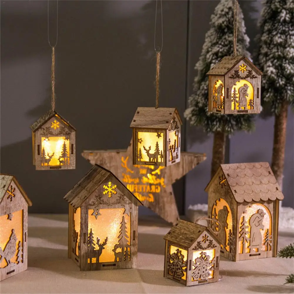 Светодиодный светильник деревянный дом Рождественская елка украшение лось