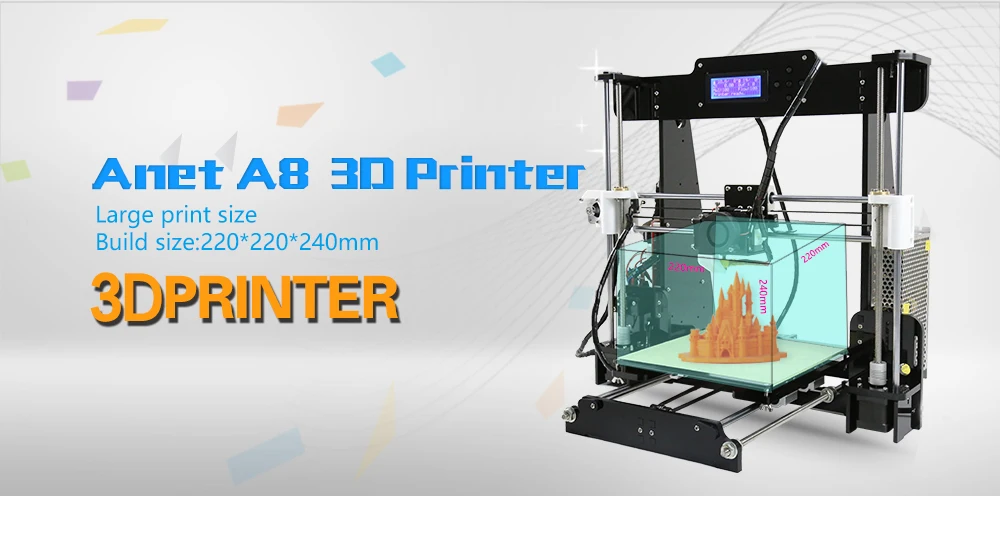 Anet E12 A8 A6 автоматическое выравнивание A8 дешевый 3d принтер Набор DIY Reprap Prusa i3 3d принтер с PLA 10 м нитью Impresora 3d drucker