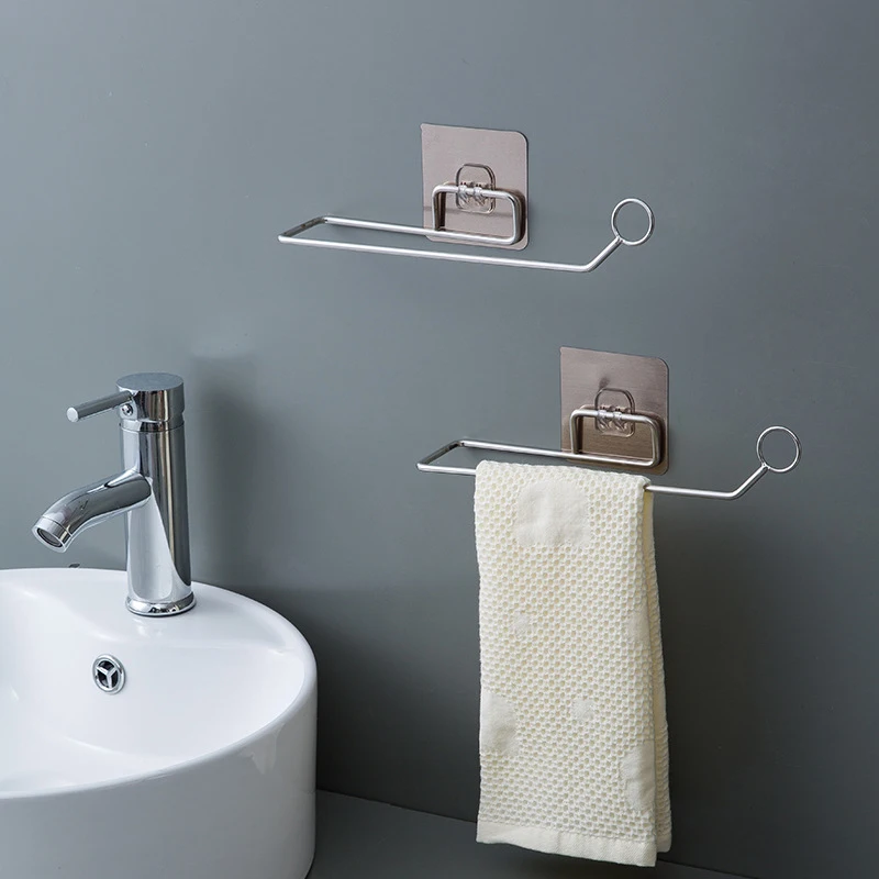 

Self-Adhesive Towel Holder Rack Kitchen Toilet Paper Holder Rack Roll Paper Holder Stand Storage Rack Bathroom Accessories