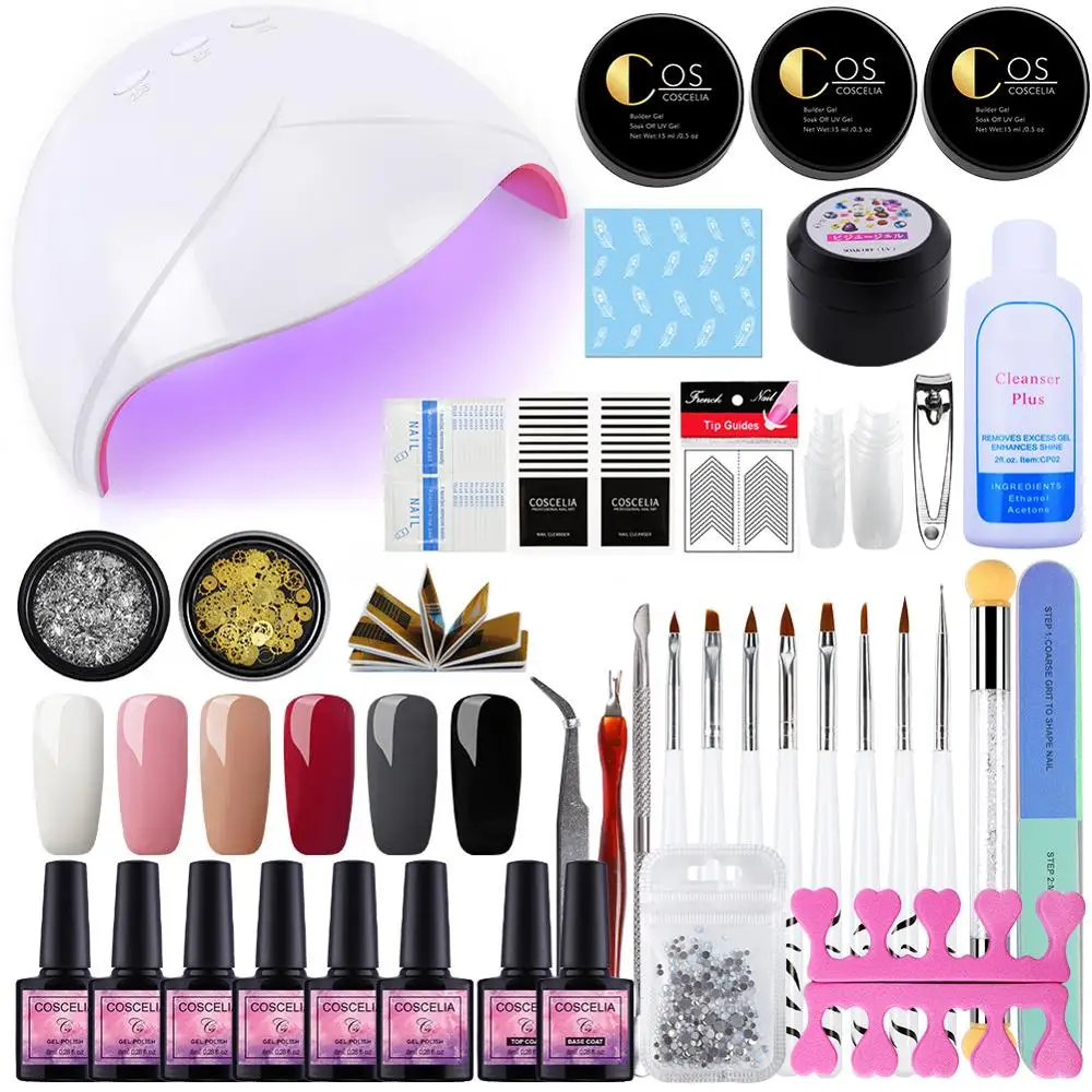 COSCELIA Набор лаков для ногтей 36 Вт УФ светодиодный светильник Сушилка набор гель
