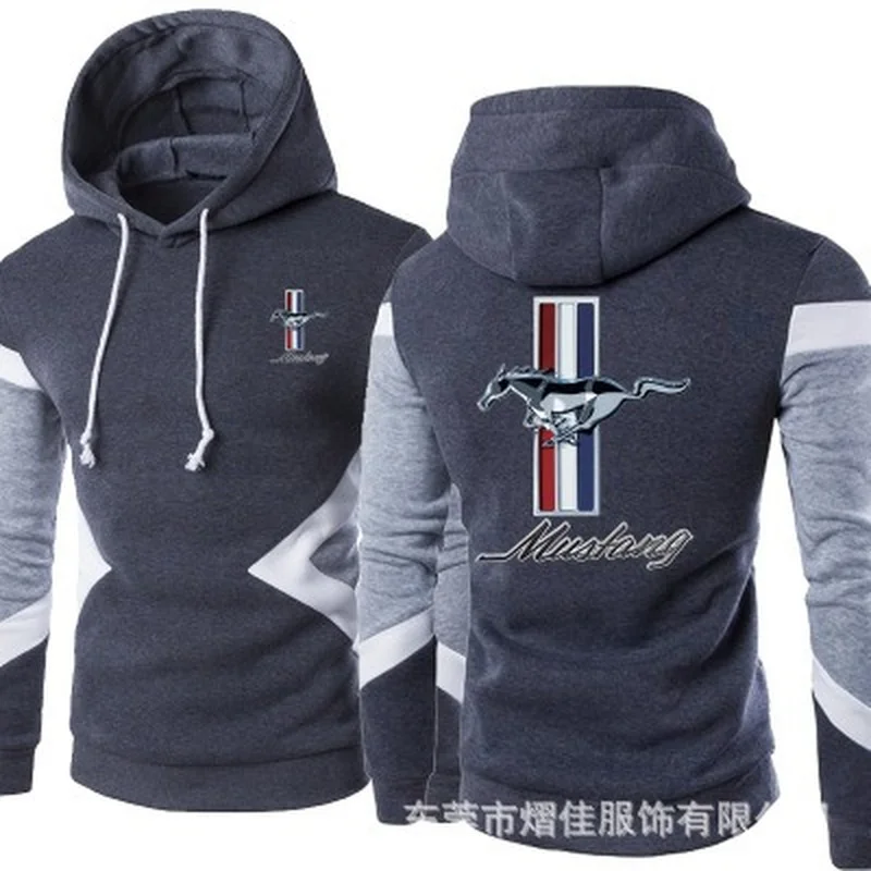

2021 New Men Mustang Spring Autumn Fashion Pullover Sweatshirts Patchwork Casual Cotton Hoodies Clothing S-5XL Size