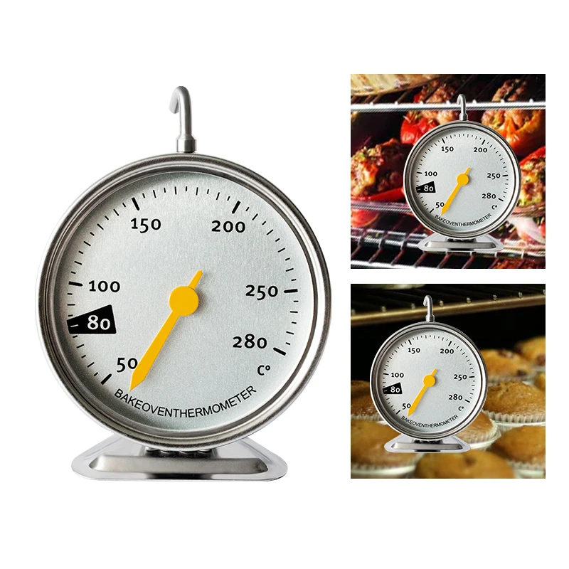 Thermomètre pour barbecue en acier inoxydable  à suspendre ou à poser  grand cadran  four de