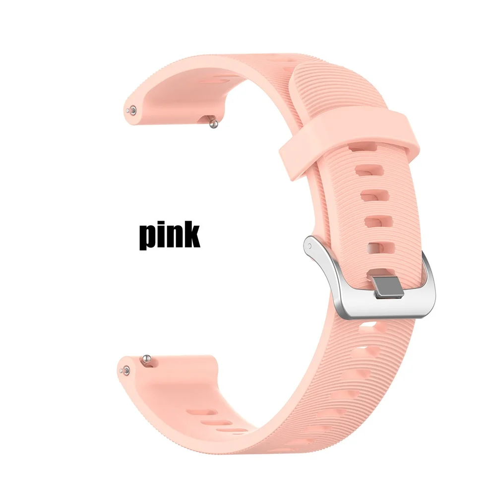 pink 20 мм спортивный силиконовый ремешок для Garmin Forerunner 245 245 м 645 Vivoactive 3 Смарт-часы цветной браслет LEZ - Цвет: pink
