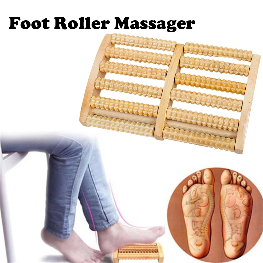 

5 Row Wooden Foot Roller Wood Care Massage Reflexology Relax Relief Massager Pain Stress Relief Shiatsu Roller Feet Care Massage