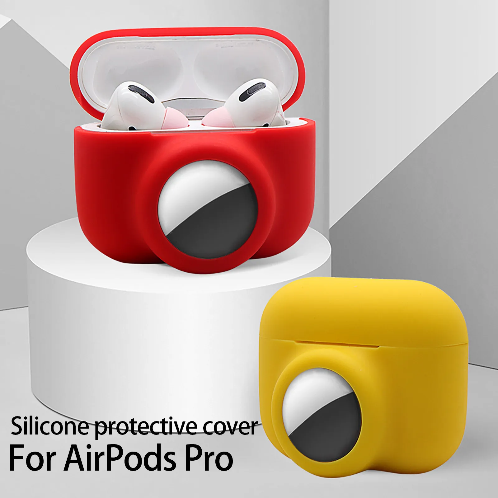 

Силиконовый чехол для Apple AirPods Pro / AirTag один чехол s протектор Fundas iPhone X полная защитная оболочка диванных чехлов одноцветное Цвет