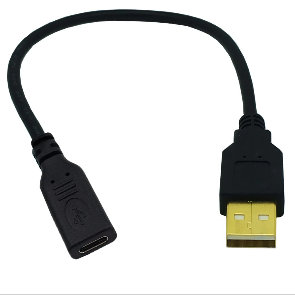 Позолоченная Версия USB 2 0 A (штекер)-USB Type C (гнездо) и прямоугольный адаптер для