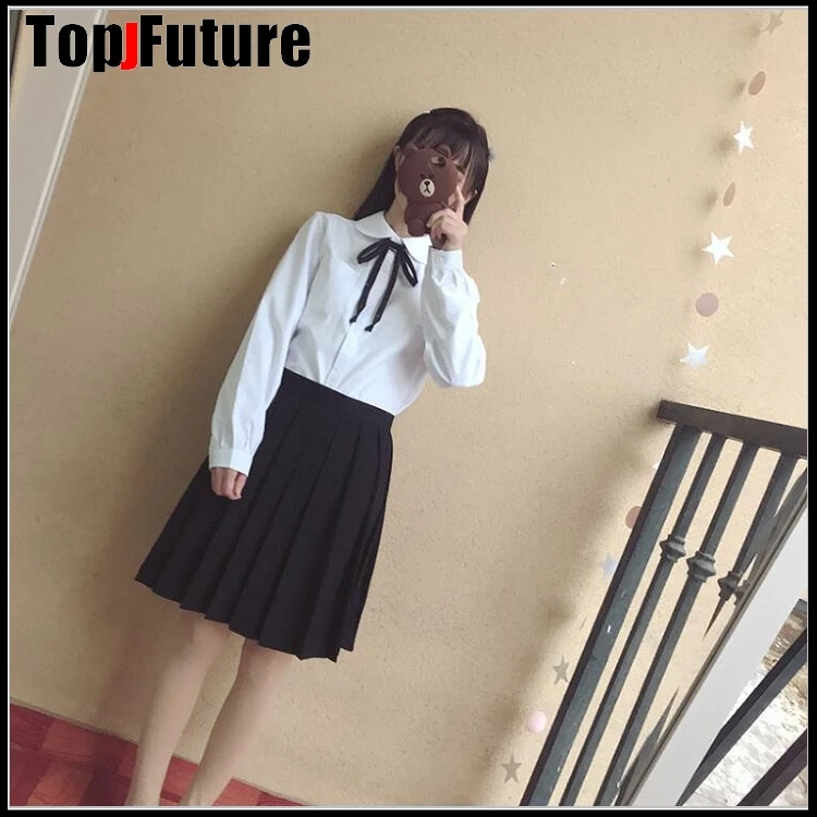 Белая хлопковая японская Студенческая школьная форма Jk большая средняя для