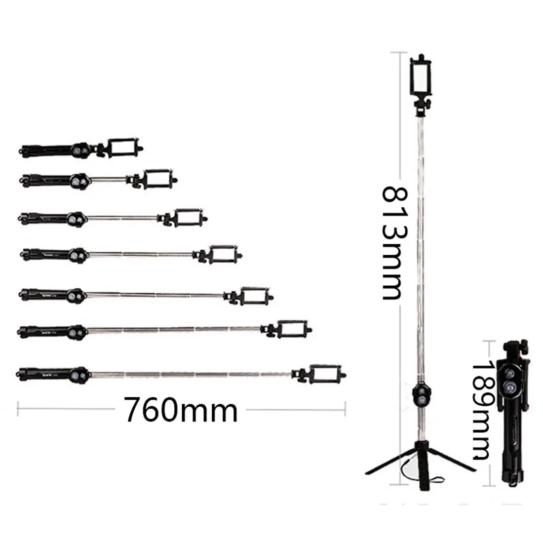 

Mini Expandable and Foldable Tripod Bluetooth Selfie Stick Wireless Selfie Stick Tripod with Stand for Smartphone ios/Android