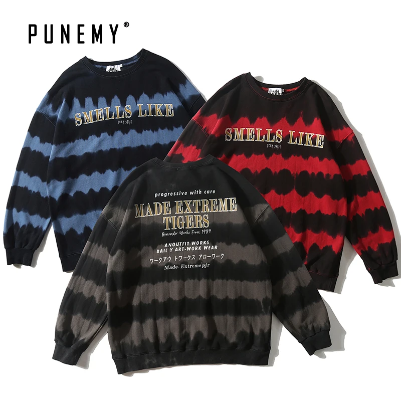 В стиле ретро в хип хоп Для мужчин толстовки с О образным вырезом Strieped узор