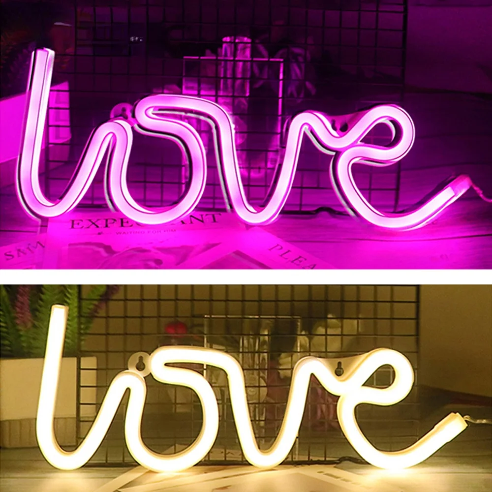 

Valentines Day LOVE Neon Light LED Neon Sign Decoration Wall Lamp for Lovers Gift Wedding Party Anniversary Decor Night Lights
