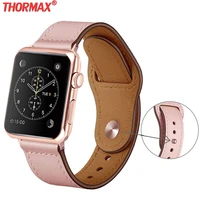 double color genuine leather band for apple watch series 5 4 3 soft brilliant sports strap for iwatch 38mm 42mm 40mm 44mm pink