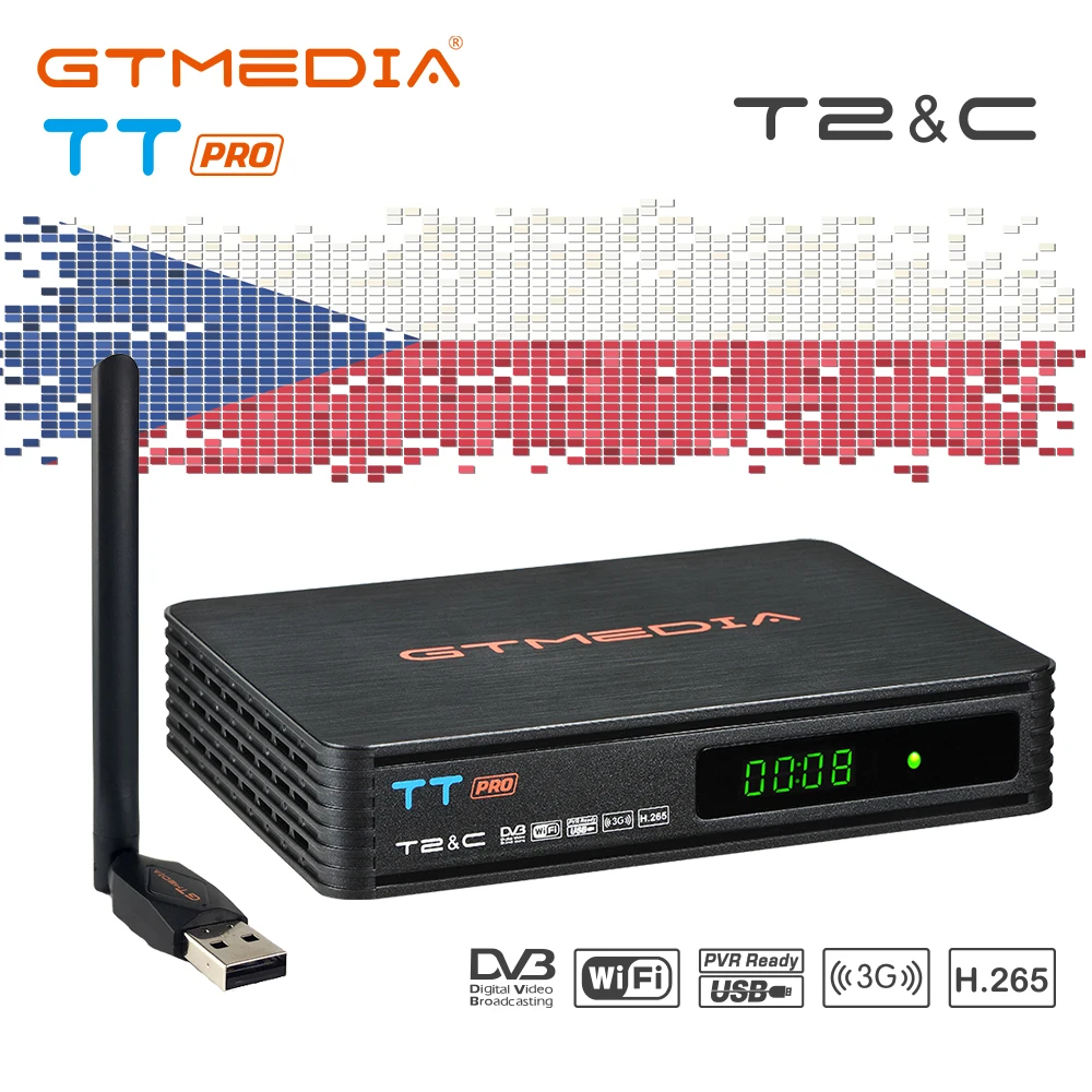 

FTA DVB-T2 TV Tuner GTmedia TV Box TT PRO DVB T2 for Digital TV Receptor Wifi Receiver DVB-C Set-top Box H.265 Full HD TDT Tuner