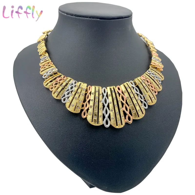 Liffly Африканский комплект ювелирных изделий новый сплав искусственный кристалл