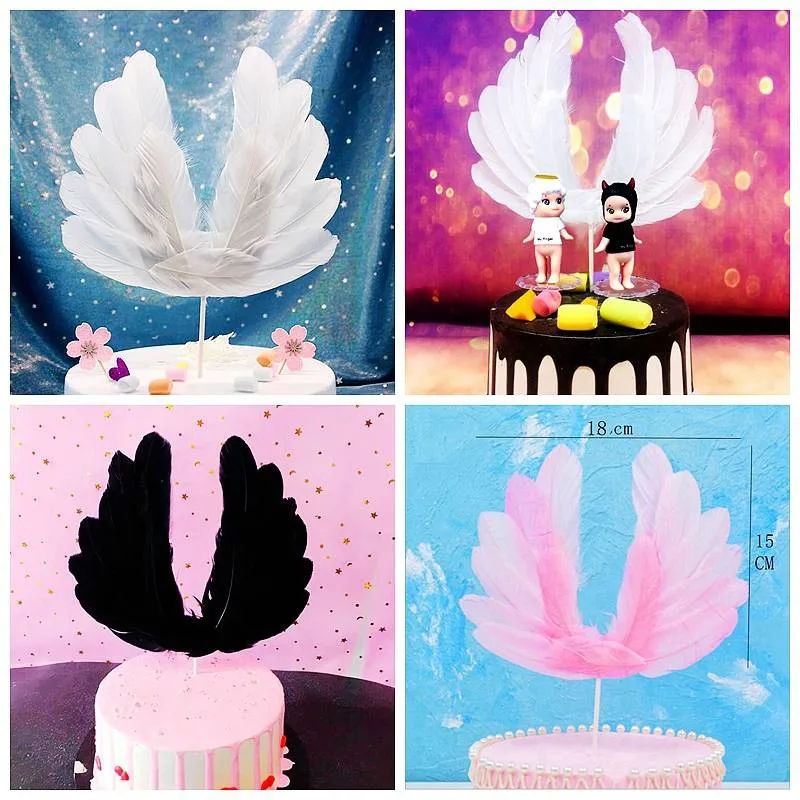 Перьев Крылья Ангела сделай сам различные Топпер для торта Love свадебный подарок