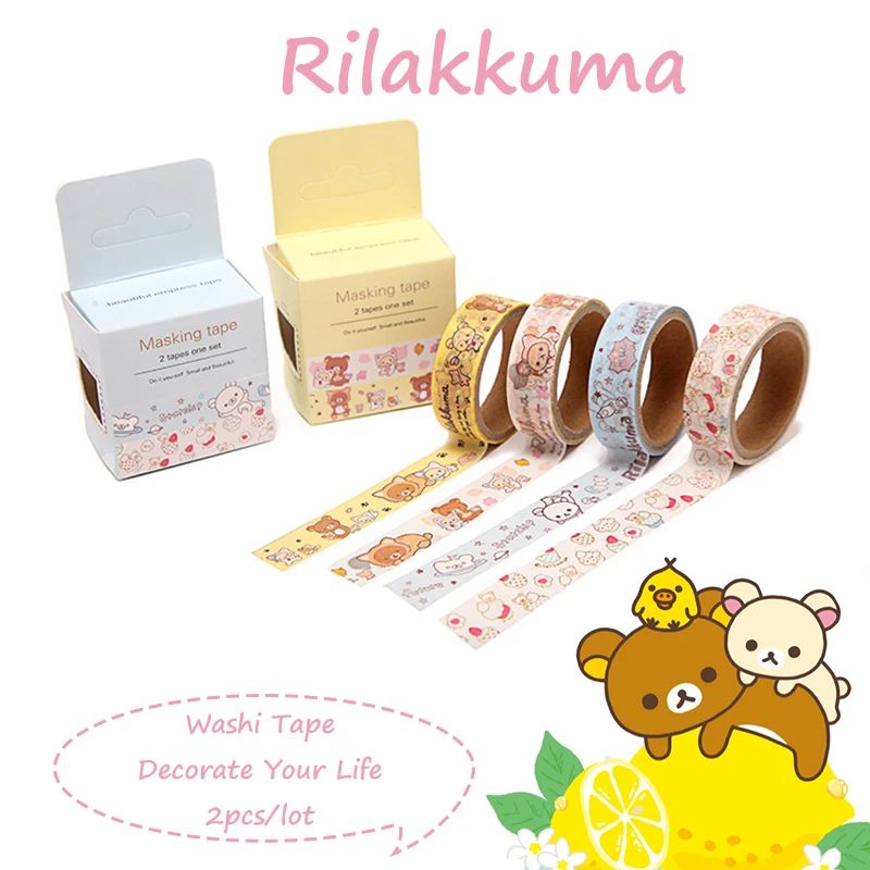 2 шт./лот аниме рилаккума набор декоративного скотча Васи Тоторо милые наклейки