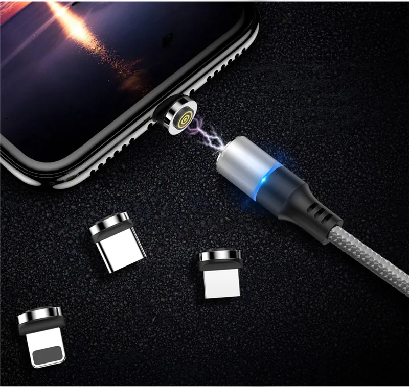 1 м 2 м Магнитный Micro USB кабель для iPhone X XS samsung Android Phone 3A Быстрая зарядка usb type C кабель магнитное зарядное устройство провод шнур