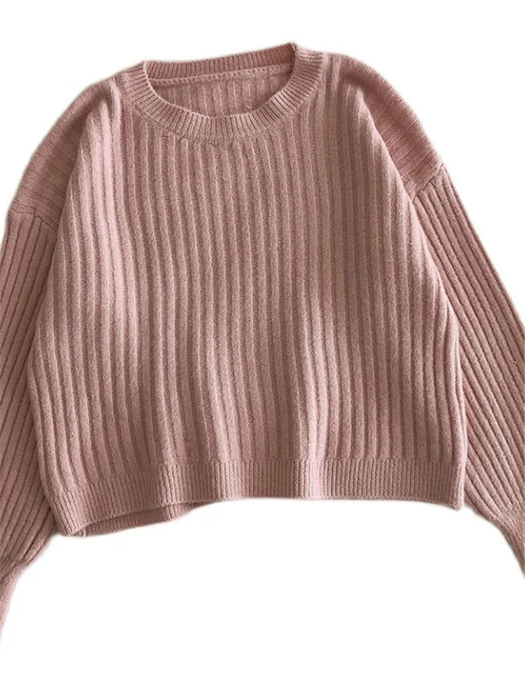 

Women Solid Sweater Elegant O-Neck Casual Knitted Pullover Autumn Winter Outwear Cashmere Jumper