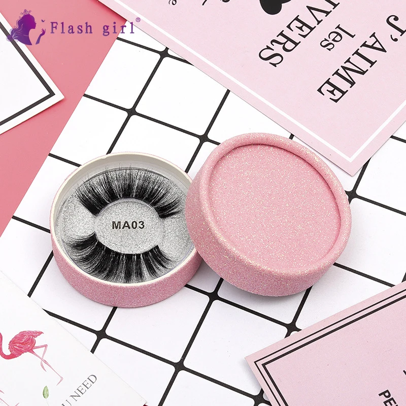 

Шелковые ресницы Flash Girl MA03 1 пара 3D норковые ресницы натуральные ручной работы Ресницы без жестокости норковые накладные ресницы