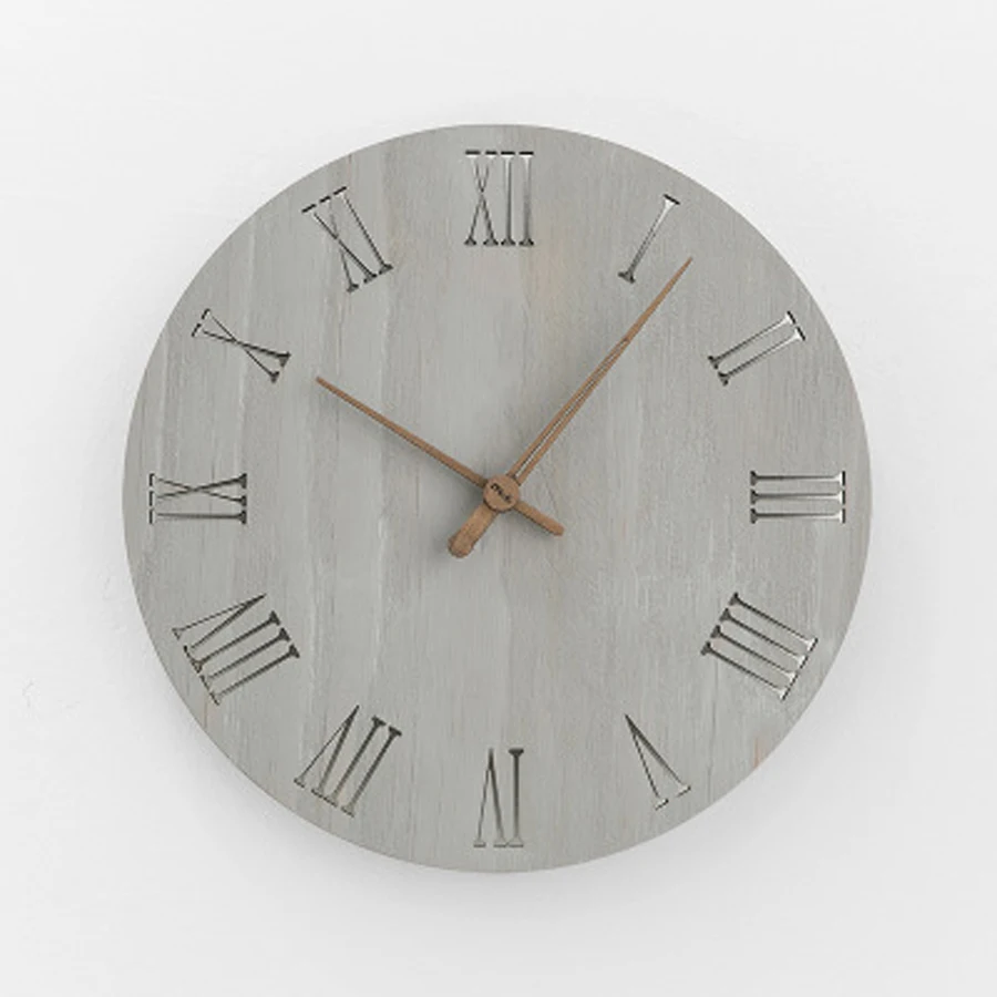 Настенные часы в скандинавском стиле простые деревянные приборы пасторальном